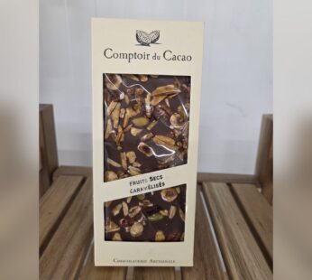 Chocolat lait amandes et fruits secs 90g